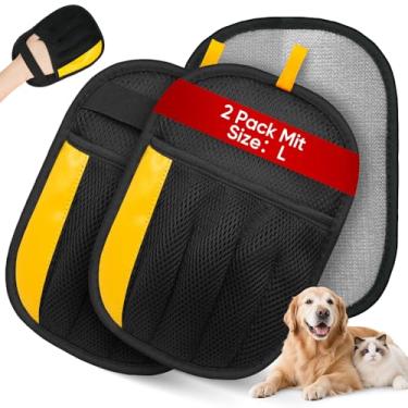 Imagem de Guowo 2 luvas de remoção de pelos de animais de estimação, luvas de remoção de pelos eletrostáticas de cinco dedos atualizadas para cães e gatos, escova mágica reutilizável, ferramenta de remoção de