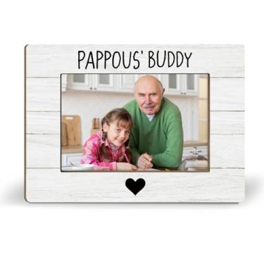 Imagem de iEFEY Porta-retratos Pappous 21 x 14 cm, presentes de netos e netos, melhores molduras de madeira para fotos de 10 x 15 cm para decoração de mesa de mesa