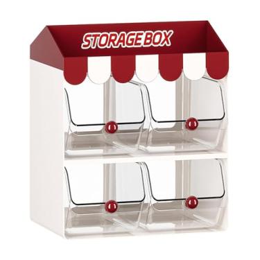 Imagem de Baoblaze Organizador de saquinhos de chá, porta-cápsulas de café, recipiente de 2 níveis, organizador de maquiagem, caixa de armazenamento para mesa de