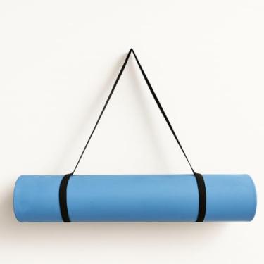 Imagem de Tapete De Ioga Com 5 Mm De Espessura - Tapete Para Fitness Em Casa, Adequado Para Treino, Pranchas E Corda De Saltar(Sem Alça,Azul)