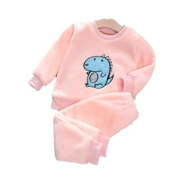 Imagem de Conjunto De Pijamas De Flanela De Inverno Para Meninas Em Veludo Coral