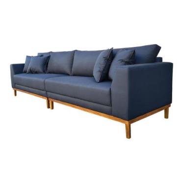 Imagem de Sofá  Pierri Bipartido Tecido Acquablock Pé Base Madeira  300cm - 4R E