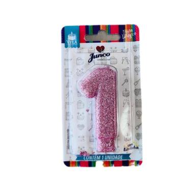 Imagem de VELA ANIVERSARIO ROSA Nº 1 - Junco