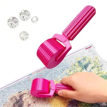 Imagem de 2026 Novo rolo de arte de diamante com alça estendida, ferramentas de pintura de diamante destacáveis, rolo de pressão para bordado de strass, prensagem suave, artesanato e pintura de diamante (rosa)