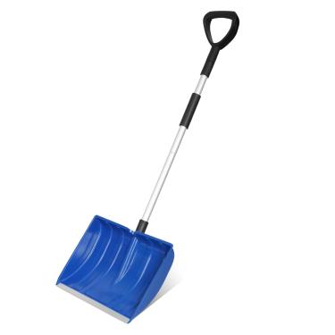 Imagem de Pá de neve, pás de neve para garagem, pás de neve de plástico para remoção de neve com alça de alumínio e aderência D, pá de 40,6 cm de largura para uso pesado na neve, 120,7 cm