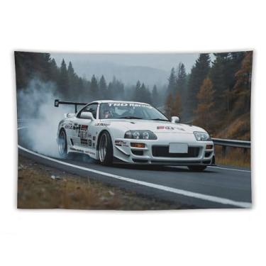 Imagem de HouLaiZhe JDM Tapeçaria de carro Sup Drift carro esportes velocidade Jdm pendurar na parede quarto decoração de casa tapeçarias estética piquenique decoração de parede arte de parede para dormitório