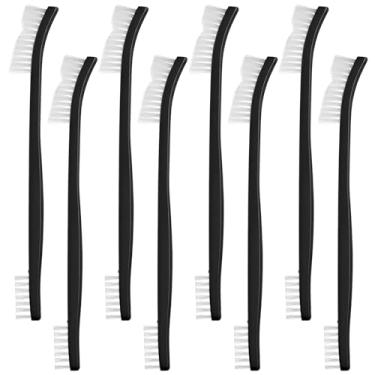 Imagem de 8 peças de escovas de limpeza pequenas de ponta dupla, cerdas de nylon, detalhamento, escova de fenda multifuncional, mini escova de limpeza de lacunas para joias, cozinha, pia, banheiro, canto