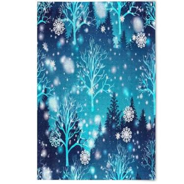 Imagem de Quebra-cabeça de inverno com cena de floresta de neve 500 peças para adultos, presentes de elefantes brancos, quebra-cabeça criativo, arte de paisagem floral, 500 peças, 52 x 37,8 cm