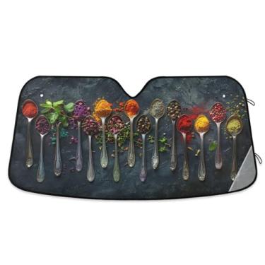 Imagem de Toldo solar para cozinhar ervas especiarias para para-brisa de carro dobrável janela frontal para-sol grande