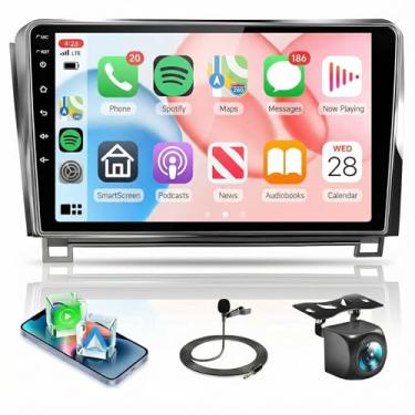 Imagem de Rádio estéreo 4 núcleos 4G + 64G para Toyota Tundra 2007 2008 2009 2010 2011 2012 2013, sem fio, CarPlay Android Auto, GPS WiFi, rádio de tela sensível ao toque de 10 polegadas para Tundra, câmera de
