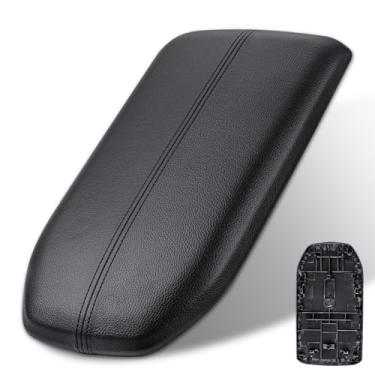 Imagem de Sorello Tampa de apoio de braço de couro preto para assento central frontal compatível com Toyota Rav4 2019 2020 2021 2022 2023, tampa de console central preta - Substitua 58920-42010-C0