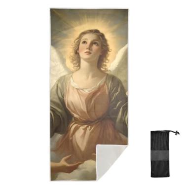 Imagem de Joitme Angel Woman Toalha infantil dourada, 76 x 152 cm, toalhas finas de secagem rápida para piscina de praia, toalhas de verão