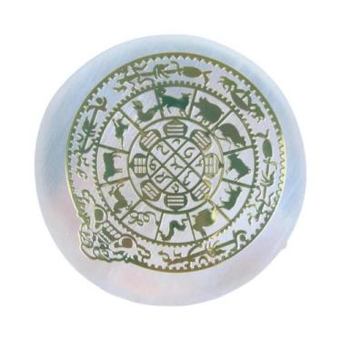 Imagem de Fatia De Cristal Natural Branco De Selenita 6cm Disco De Pedra De Gess