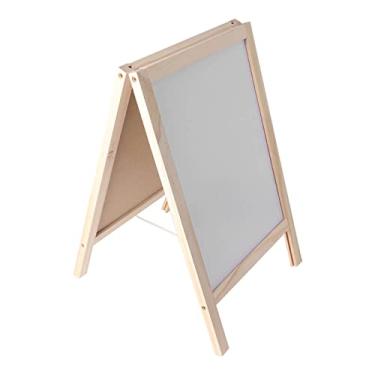 Imagem de GLOGLOW Cavalete Infantil, Quadro Branco Magnético de Dupla Face e Quadro-negro, Cavalete de Madeira de álamo Resistente Com Moldura de 9,8 X 15,7 pol., ótimo para Casa e Jardim de Infância