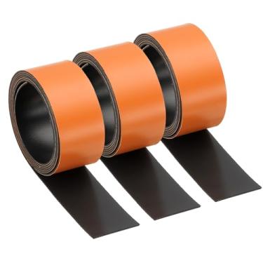 Imagem de PATIKIL Fita apagável a seco, pacote com 3 ímãs A4, adesivos de calendário de geladeira para listar, fita magnética, material de escritório para casa, cozinha, geladeira, mesa, parede, preto