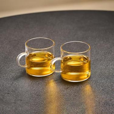 Imagem de Conjunto de xícaras de chá de vidro transparente, 6 cm de diâmetro, transparente, conjunto de 2 peças