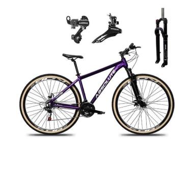 Imagem de Bicicleta Aro 29 Absolute Nero 5 Alumínio 24v Câmbios Shimano Suspensão 100mm Trava Pneus C/ Faixa-Unissex