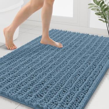 Imagem de Smiry Tapetes de banheiro 102 x 81 cm, tapetes de banho de chenille absorventes extramacios, revestimento de borracha antiderrapante, lavável na máquina, tapetes de banho de secagem rápida para piso