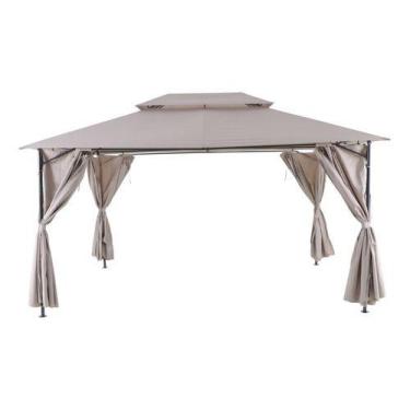 Imagem de Gazebo Tenda Toldo Impermeável Com Cortinas 4x3m - Lisboa, Cinza