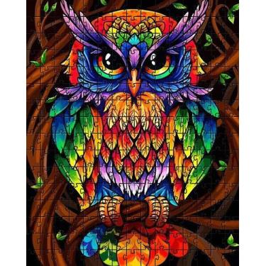 Imagem de Quebra-cabeça em MDF Coruja Colorida Puzzle de 300 peças - Coleção TEA
