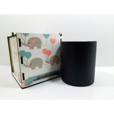 Imagem de Chá de Revelação Elefantinho Kit Caneca Mágica + Caixa de madeira - Me