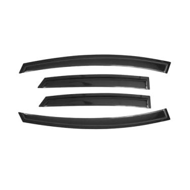 Imagem de Protetores de chuva no canal para Chevy Silverado/GMC Sierra 1500 2019-2026 cabine tripular, viseira de janela, defletor de ventilação sombra vento escuro fumaça 2020 2021 2022 2023 2024 2025, fita