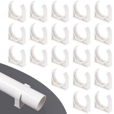 Imagem de LEPEVNEY Grampos de PVC para ferramentas Pex Grampos de tubo de 40 mm polegadas, adequado para bandejas de TV OD de 40 mm/1,57 polegadas, cabide de tubulação, suporta PEX, mangueira, tubos de água e