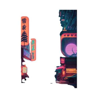 Imagem de Pôster De Paisagem Urbana Neon De Tóquio, Arte De Parede Em Canvas Par