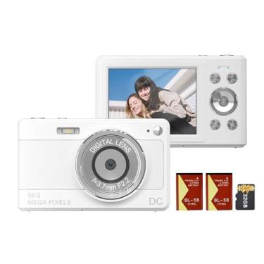 Imagem de Câmera Digital 1080P Filmadora 56MP Tela IPS de 2 88 Polegadas 8X AF Auto Foco Anti-Shake Detecção Facial com Cartão Memória 32GB Baterias para Adolescentes