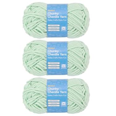 Imagem de Etcokei Fio de chenille tamanho 6, fio de chenille grosso super macio para crochê e tricô, perfeito para amigurumi, cobertores, cachecóis, fios de bebê, decoração de casa faça você mesmo, perfeito