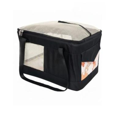 Imagem de Bolsa de Transporte Aéreo para Pets – Aprovada para Cabine de Avião, Resistente e Ventilada para Cães e Gatos(Preto)