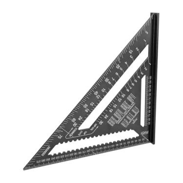 Imagem de Mingzhe Régua Métrica Imperial de Liga de Alumínio, Escala Clara, Alta Precisão, Fácil Ler, Engenheiro, Carpinteiro, Ferramenta Layout, Artistas Amadores (Preta)