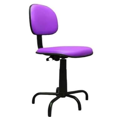 Imagem de Cadeira de Costureira Universal NR17 - Ergonômica e Resistente para Costura, Artesanato e Oficinas, Prática e Confortável para Uso Profissional e Doméstico (Roxo)