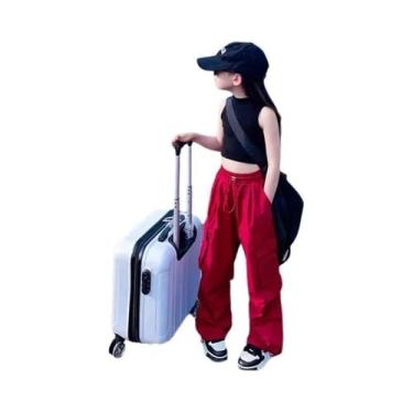 Imagem de Calças Cargo Para Meninas De 5 a 14 Anos, Primavera E Outono, Calças C