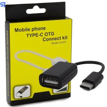 Imagem de Cabo Adaptador Otg Usb Fêmea Para Tipo C Preto - Sk07