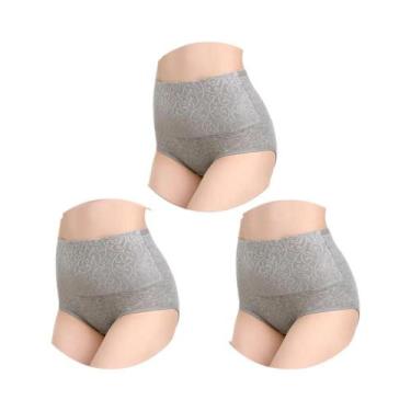 Imagem de Calcinhas De Algodão plus Size De Cintura Alta 3 Peças/Lote, Roupas Ín