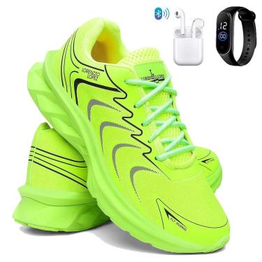 Imagem de Kit Tênis Masculino Macio Para Corrida e Treino Confort com Fone e Relógio-Masculino