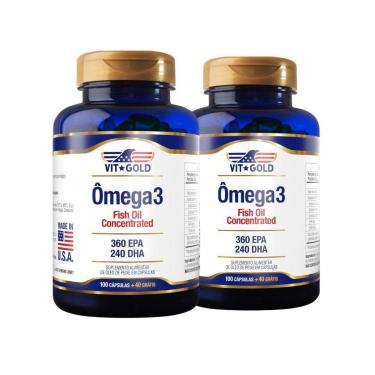Imagem de Ômega 3 Fish Oil Óleo de Peixe 1000 Vitgold Kit 2x 100 cap.-Unissex