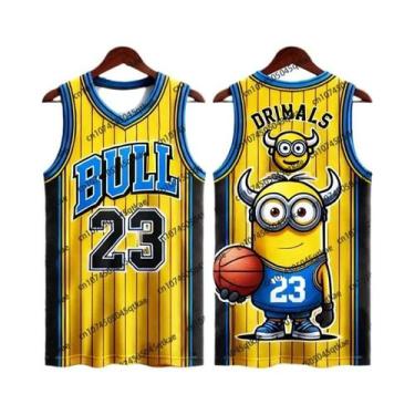 Imagem de Camiseta Sem Mangas Unissex Oversize Minions Jordan 23, Colete De Basq