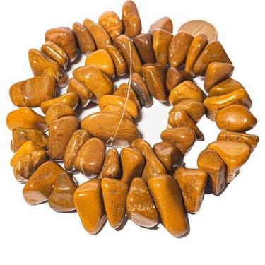 Imagem de Fio Jaspe Amarelo Rolado Furado 50cm Para Fazer Pulseira - CristaisdeC