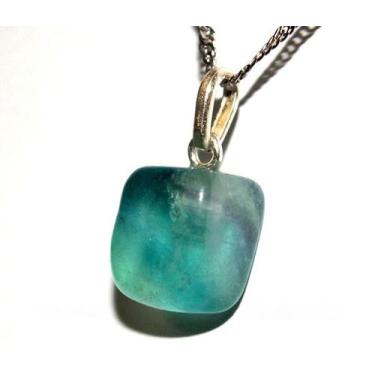 Imagem de Colar Prata 925 com Pedrinha Fluorita Verde Pino Prata 950 - Cristaisd