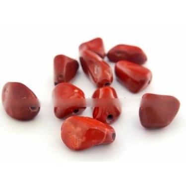 Imagem de Jaspe Vermelho Rolado Furo Vazado Horizontal Pedra Natural - Cristaisd