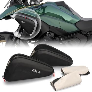 Imagem de FWXEOZ Bolsas de cobertura de radiador de motocicleta para BMW R1300GS 2023 2024 2025 Bolsa de armazenamento lateral do radiador R1300 GS Volume 2L Bolsa de selim portátil de viagem