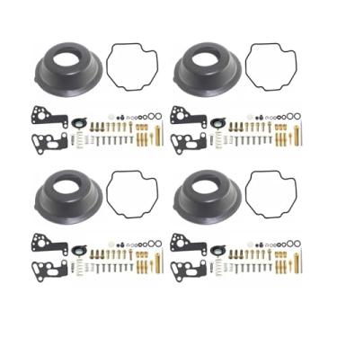 Imagem de Kit de reparo de carburador de 4 conjuntos de válvulas de corte de ar de diafragma de substituição para carburador Yamaha Vmax V-MAX 1200 1985-2007 pacote com 4