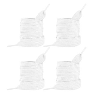Imagem de YLOKO 2 pares de cadarços para tênis Campus 00s, cadarços atléticos de 1,5 cm de largura, espessos, 119,4 a 139,7 cm, cadarços brancos de substituição, Branco, 47 inch