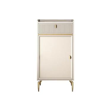 Imagem de KEG801302 Armário organizador de sapatos moderno e fino de 4 camadas com prateleiras ajustáveis, sapateira independente de madeira com portas para corredor, organizador de sala de estar