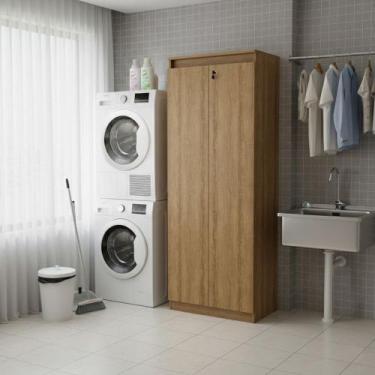 Imagem de Armário Multiuso 2 Portas com Chave AM3110 Tecno Mobili, Amendoa