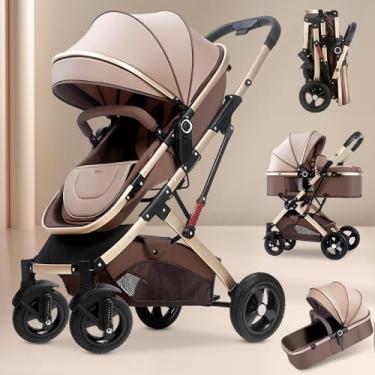 Imagem de Carrinho com Alça Reversível, Carrinho Reclinável Vira Alça Reversível, Travel System para Passeio, Top Dobrável Divertido, 3 em 1 com Descanso E Portátil, Capota Retrátil