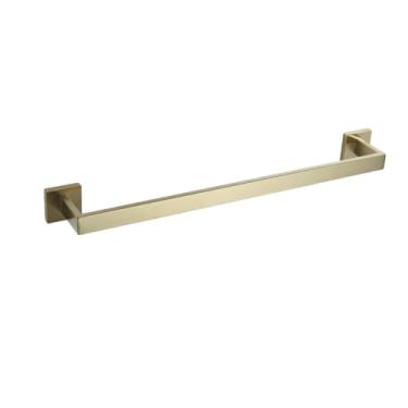 Imagem de Acessórios de conjunto de ferragens de banheiro prateleira preta de aço inoxidável gancho de roupão longo toalheiro rack de barra suporte de papel de seda, barra de toalha dourada