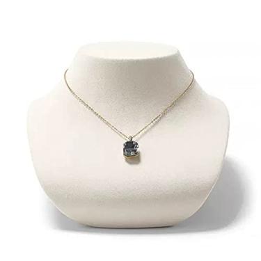 Imagem de KHUTRW3D Suporte organizador de joias bege veludo deitado colar de exibição de busto colar de exibição de joias corrente suporte de exibição de busto para loja expositor de joias suporte de exibição